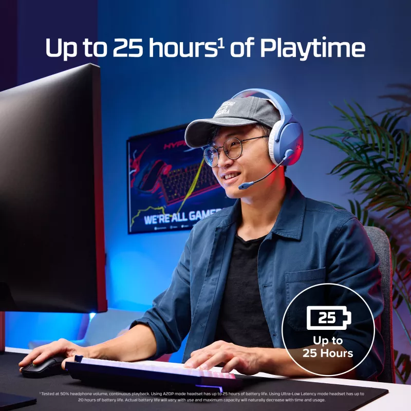 HyperX Cloud Jet - belaidės žaidimų ausinės (šviesiai mėlynos)