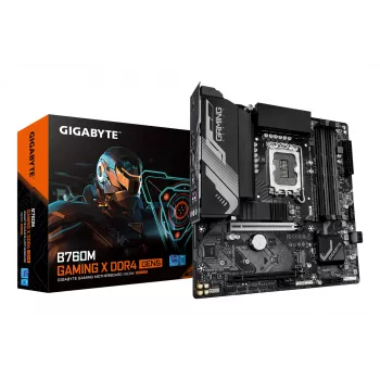Motininė plokštė GIGABYTE B760M GAMING X DDR4 GEN5, Micro ATX, LGA1700, B760, 4x DIMM iki 128 GB, 2x PCIe 4.0 M.2, 2.5GbE