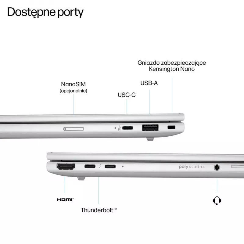 Notebook HP EliteBook G8 Ultra 7 255U 16 colių WUXGA IPS 400 nitų 32GB DDR5 5600 1TB SSD Arc Kamera IR 5MP 62Wh W11Pro Glacier Sidabrinė
