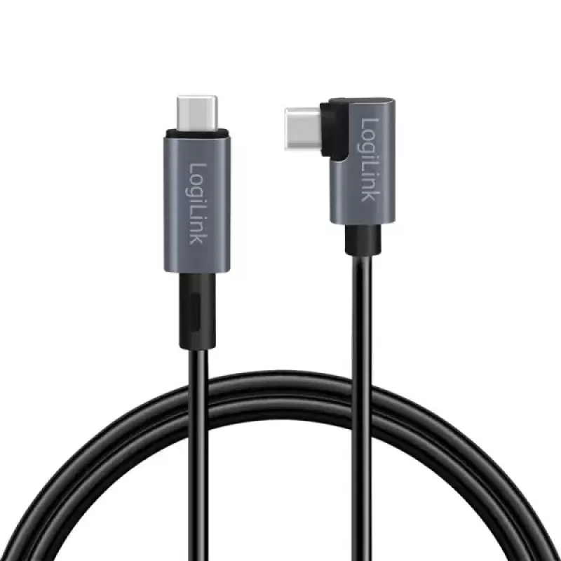 LogiLink CU0182 USB laidas USB 2.0 1m USB C juoda sidabrinė