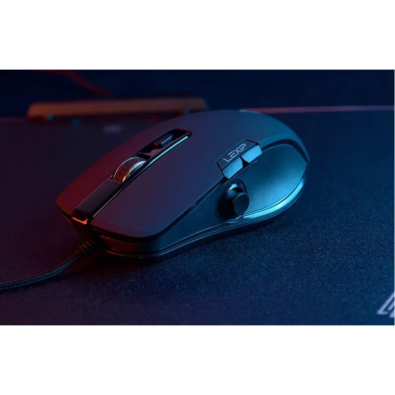 Žaidimų pelė Lexip NP93 Neptunium Alpha — laidinė optinė, ergonomiškos formos, programuojamais mygtukais