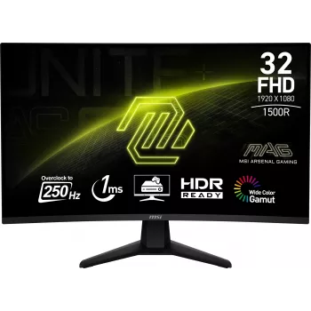MSI MAG 32C6X kompiuterio monitorius 80 cm (31,5 colio) 1920 x 1080 pikselių Full HD juodas
