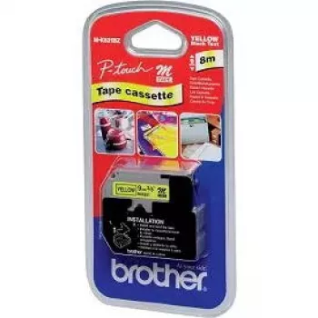 Brother M-K621BZ juostelė etiketėms, juoda ant geltono