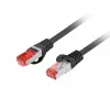 Tinklo komutacinis kabelis LANBERG Cat6 F/UTP (FTP) 2 m, RJ-45 į RJ-45, 1250 Mbit/s, juodas