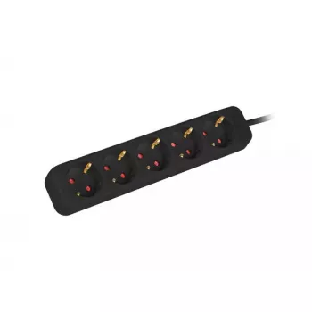 Maitinimo ilgintuvas Lanberg PS0-05F-0150-BK 1,5m 5 AC lizdai Vidaus naudojimui Juodas