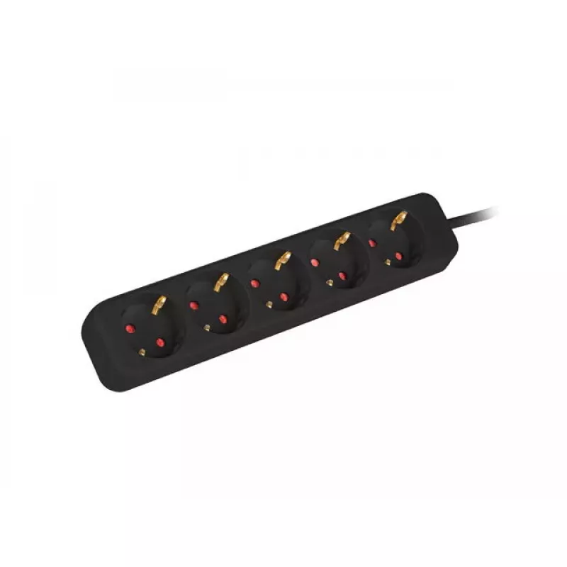 Maitinimo ilgintuvas Lanberg PS0-05F-0150-BK 1,5m 5 AC lizdai Vidaus naudojimui Juodas