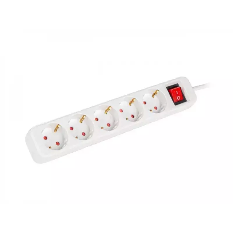 Maitinimo prailgintuvas Lanberg PS1-05F-0300-W 3 m 5 AC lizdai patalpoms baltas