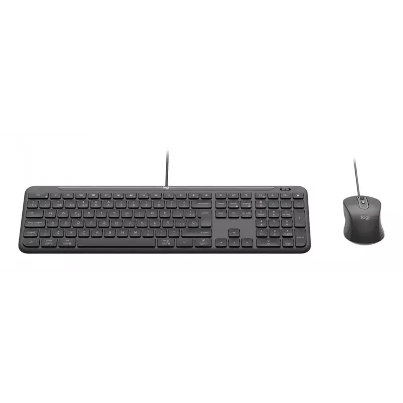 Laidinė pilno dydžio klaviatūra su pele Logitech 920-013349 — USB, QWERTY US International, grafitas, 1,8 m laidas