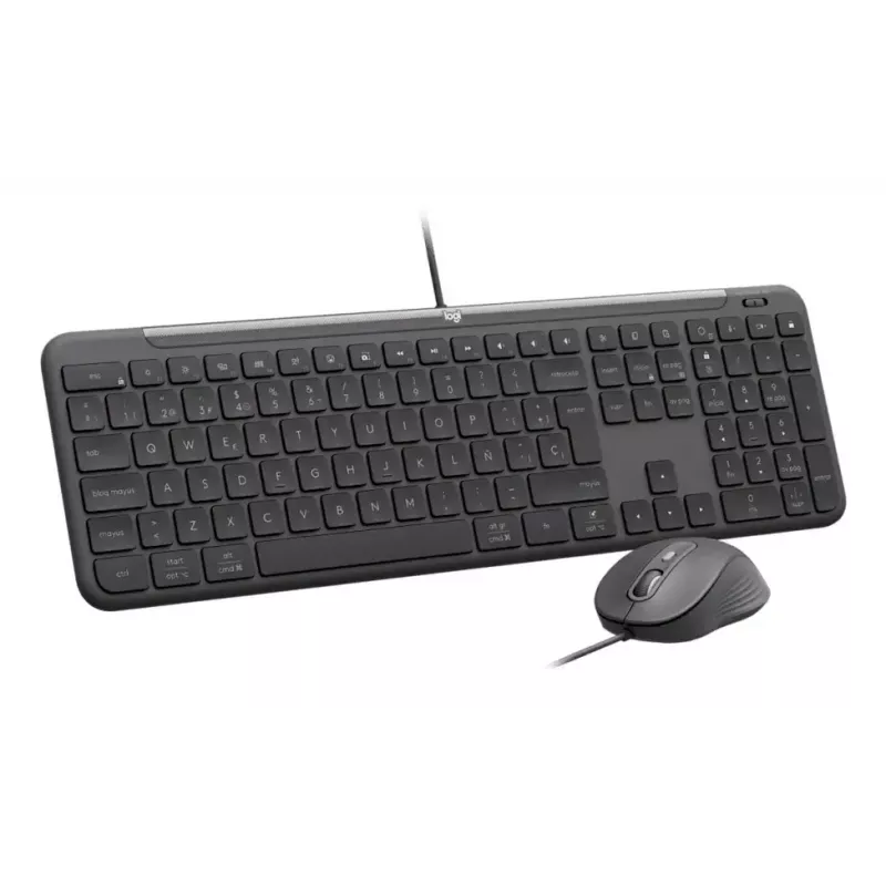 Laidinė pilno dydžio klaviatūra su pele Logitech 920-013349 — USB, QWERTY US International, grafitas, 1,8 m laidas