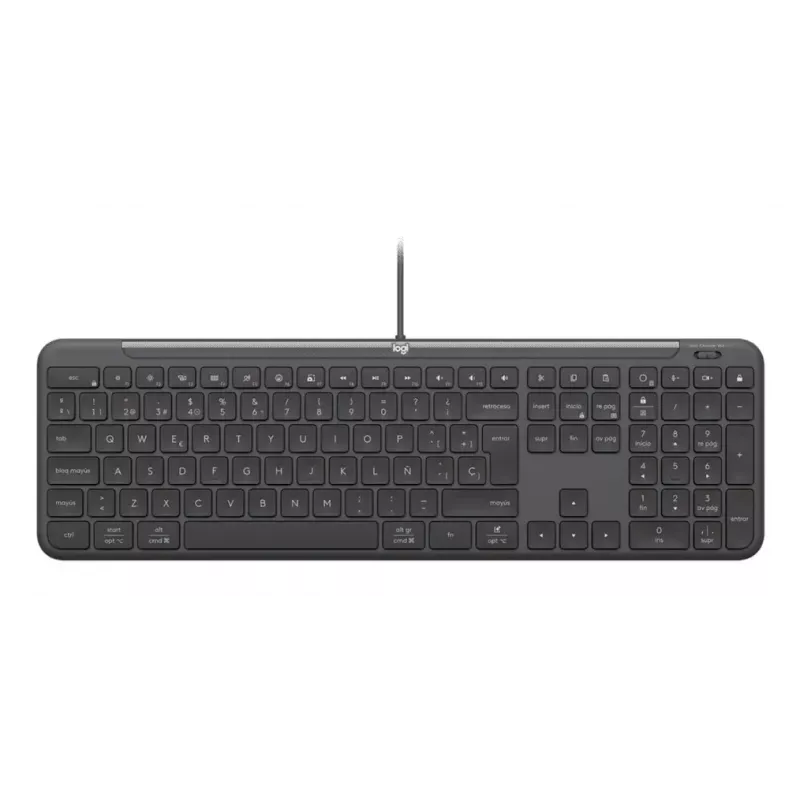 Laidinė pilno dydžio klaviatūra su pele Logitech 920-013349 — USB, QWERTY US International, grafitas, 1,8 m laidas