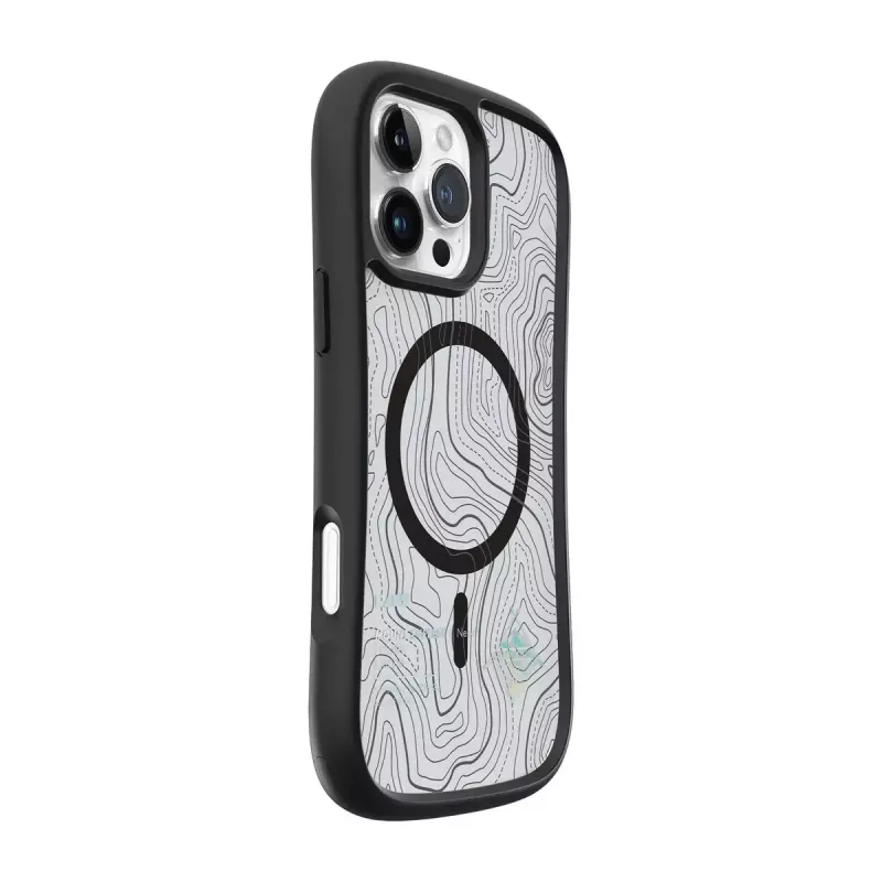 Dėklas LAUT POP ADVENTURE, skirtas iPhone 16 Pro, permatomas juodas