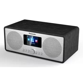 Nešiojamasis radijas Panasonic RF-D40EG-K — skaitmeninis imtuvas, FM 87,5–108 MHz, 6 W RMS, LCD 2,4 col., Wi‑Fi/Wi‑Fi 4, išorinė antena, juodas