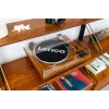 Diržinė garso patefono plokštelių grotuvas Lenco LS-55WA medinis pusiau automatinis USB Bluetooth