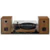 Patefonas Lenco LS-480WD su integruotu stiprintuvu, Bluetooth, diržine pavara, 33/45 RPM, 2×30W RMS, mediniais garsiakalbiais