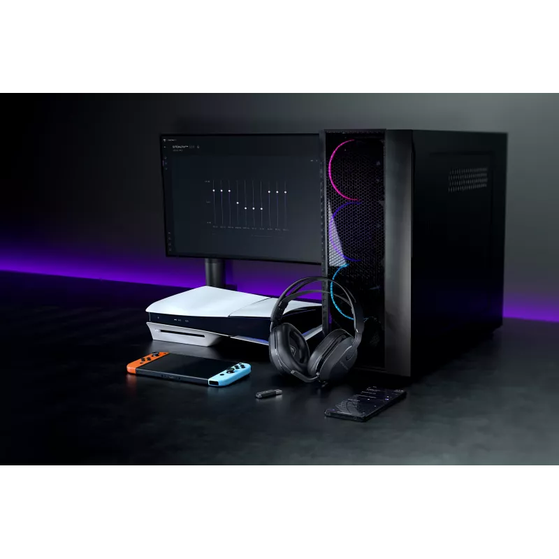 Turtle Beach Stealth 500 Juoda PC belaidės žaidimų ausinės su iki 40 val. baterija ir Bluetooth, skirtos PC, PS5, PS4 ir mobiliesiems įrenginiams
