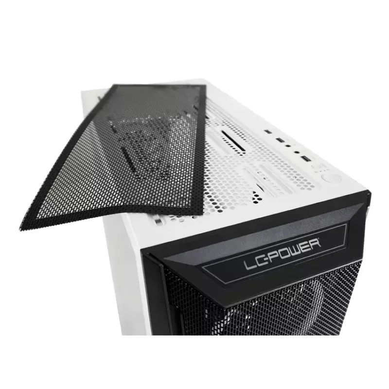 PC korpusas LC-Power Holo-1_X Midi Tower, baltas