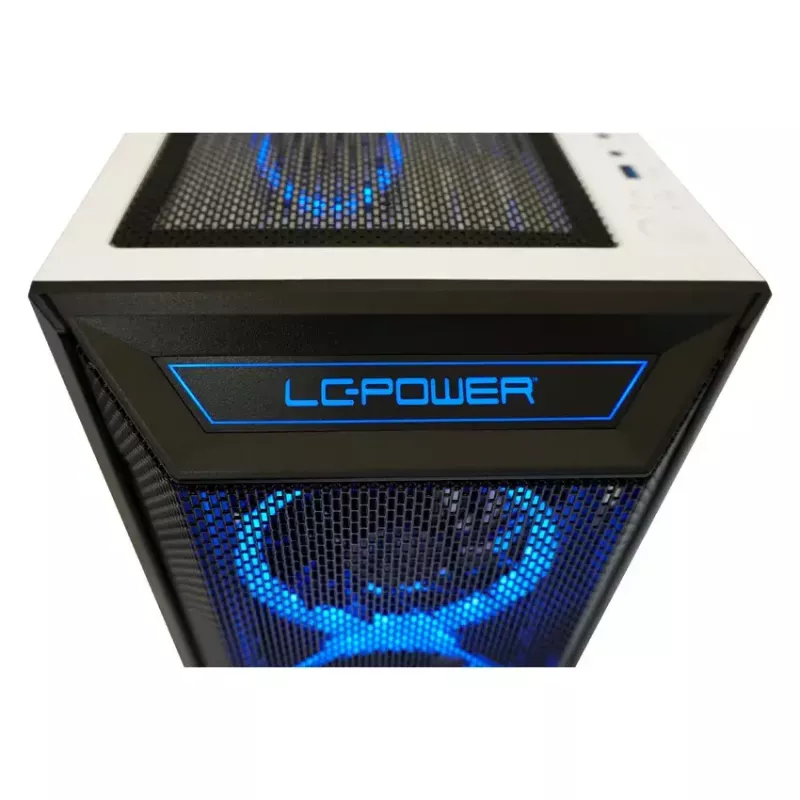PC korpusas LC-Power Holo-1_X Midi Tower, baltas