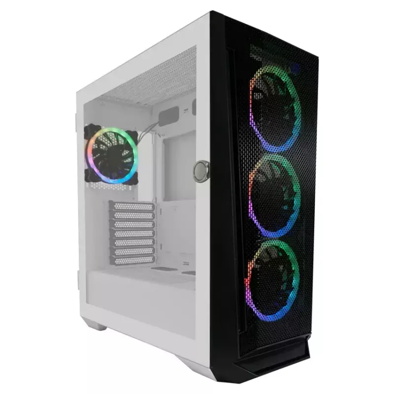 PC korpusas LC-Power Holo-1_X Midi Tower, baltas