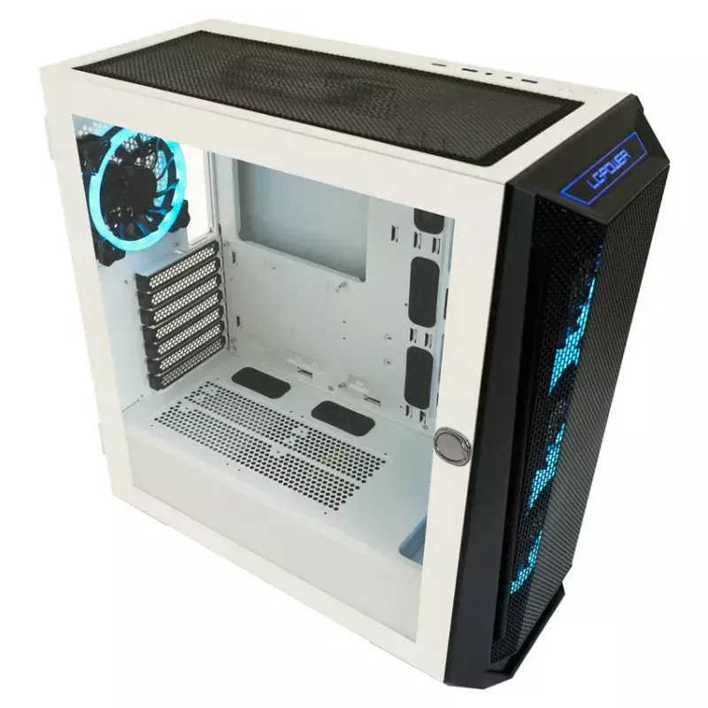 PC korpusas LC-Power Holo-1_X Midi Tower, baltas