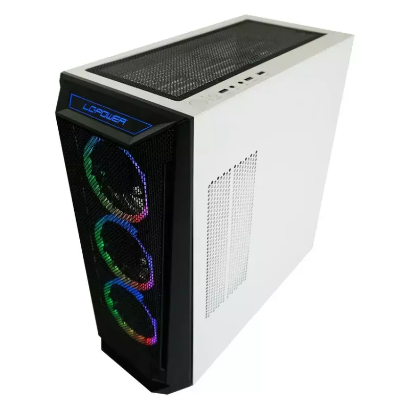 PC korpusas LC-Power Holo-1_X Midi Tower, baltas