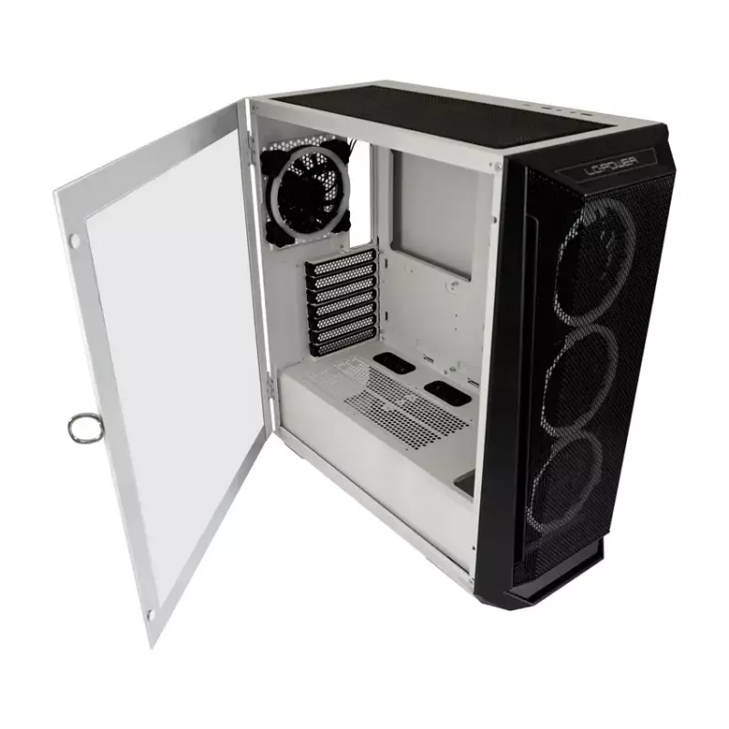 PC korpusas LC-Power Holo-1_X Midi Tower, baltas