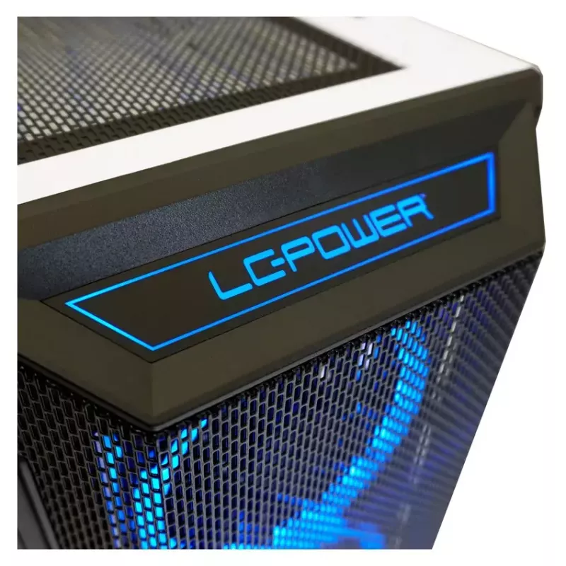 PC korpusas LC-Power Holo-1_X Midi Tower, baltas