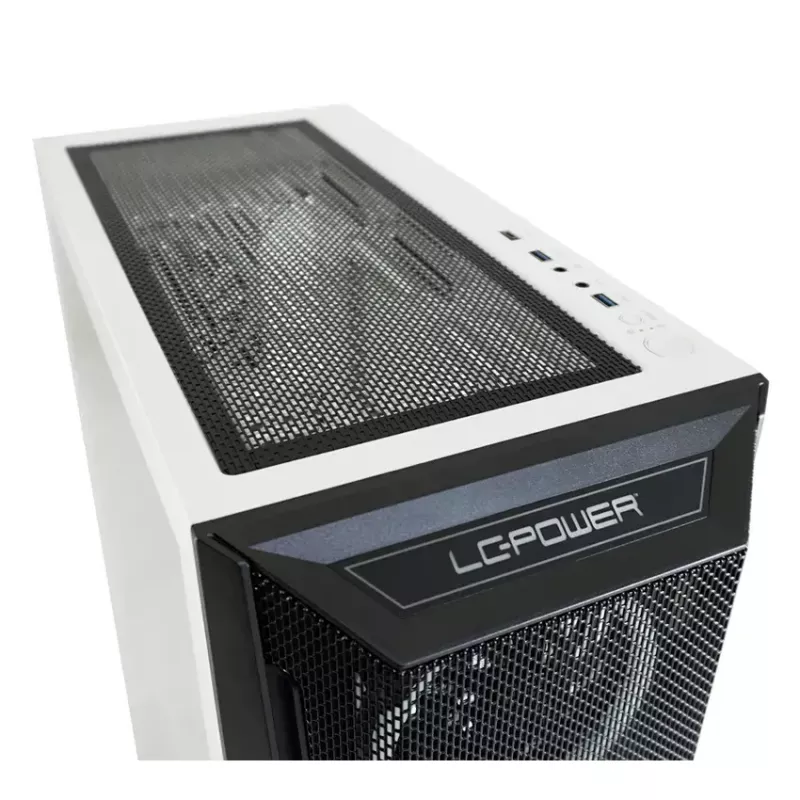PC korpusas LC-Power Holo-1_X Midi Tower, baltas