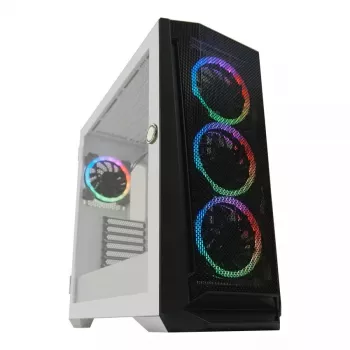 PC korpusas LC-Power Holo-1_X Midi Tower, baltas