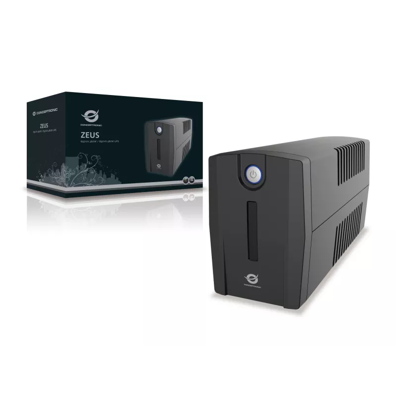Conceptronic ZEUS 650VA 360W UPS, Schuko lizdas, Line-Interactive, 0.65 kVA, 360 W, 220 V, 240 V, 220 V