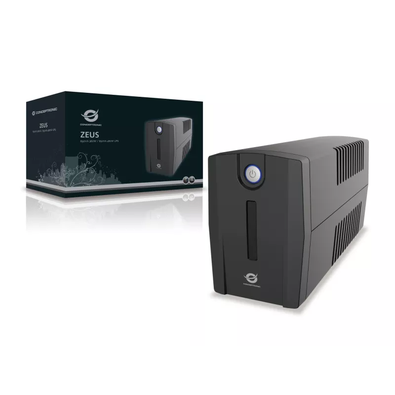 Conceptronic ZEUS 850VA 480W UPS, Schuko lizdas, Line-Interactive, 0,85 kVA, 480 W, 220 V, 240 V