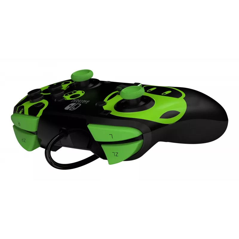 Žaidimų valdiklis PDP REMATCH Wired Controller 1-Up Glow in the Dark, skirtas Nintendo Switch, USB, 3 m laidas, D-pad, Pradžios mygtukas, Juoda/Žalia