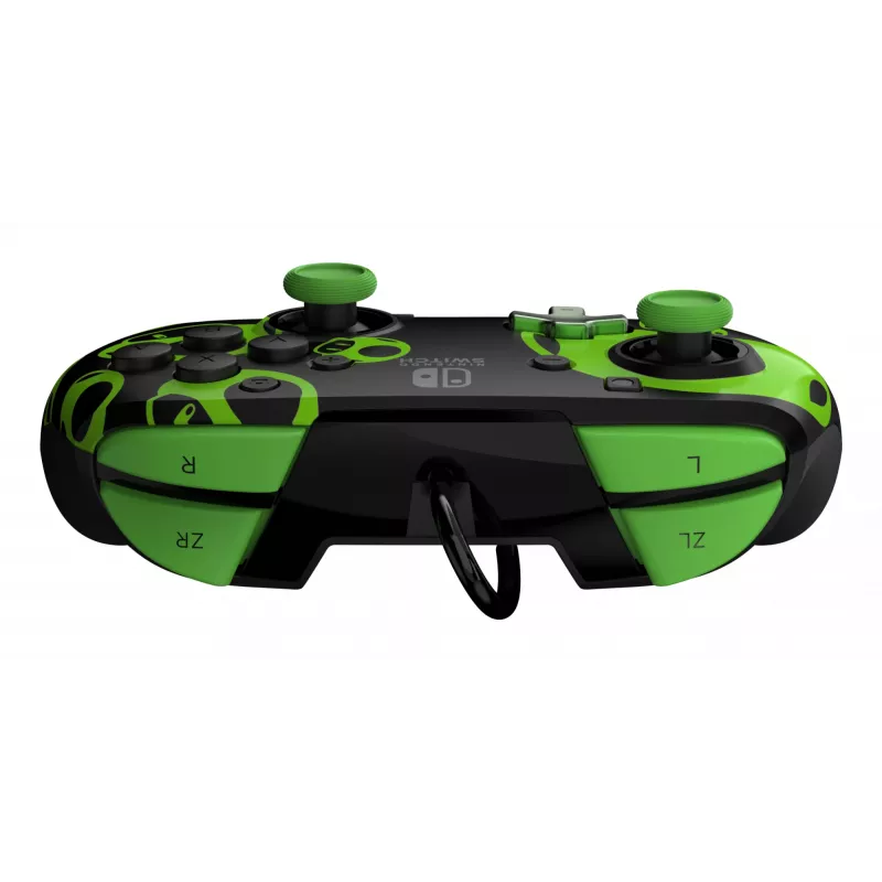 Žaidimų valdiklis PDP REMATCH Wired Controller 1-Up Glow in the Dark, skirtas Nintendo Switch, USB, 3 m laidas, D-pad, Pradžios mygtukas, Juoda/Žalia