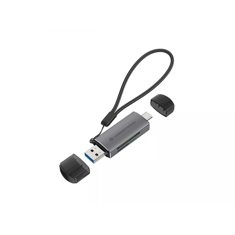 Conceptronic BIAN05G 2-in-1 USB 3.0 dvigubos jungties kortelių skaitytuvas, SD/MicroSD 3.0, UHS-I