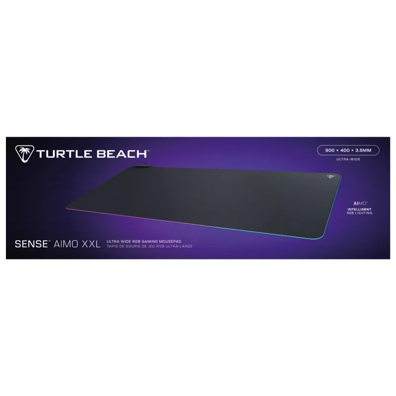 Turtle Beach Sense AIMO XXL itin platus kompiuterinis žaidimų pelės kilimėlis su RGB apšvietimu