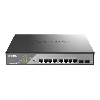 D-Link DSS-200G-10MPP tinklo jungiklis Valdomas L2 Gigabit Ethernet (10/100/1000) Power over Ethernet (PoE) 1U Juoda, Pilka