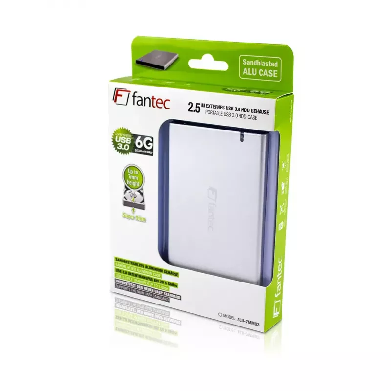 HDD/SSD korpusas Fantec ALU7MMU3 Sidabrinis 2,5 colio
