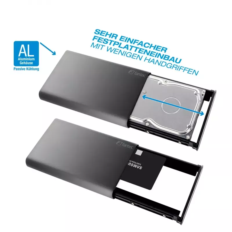 HDD korpusas Fantec DB-ALU31 juodas 3,5 col.