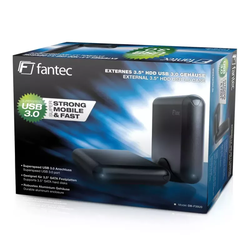 HDD korpusas Fantec DB-F35U3 juodas 3,5 colio