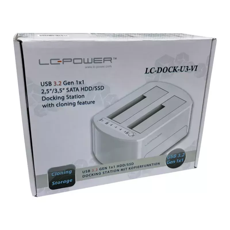 Saugyklos dokinio stotelė LC-Power LC-DOCK-U3-VI USB 3.2 Gen 1 HDD SSD