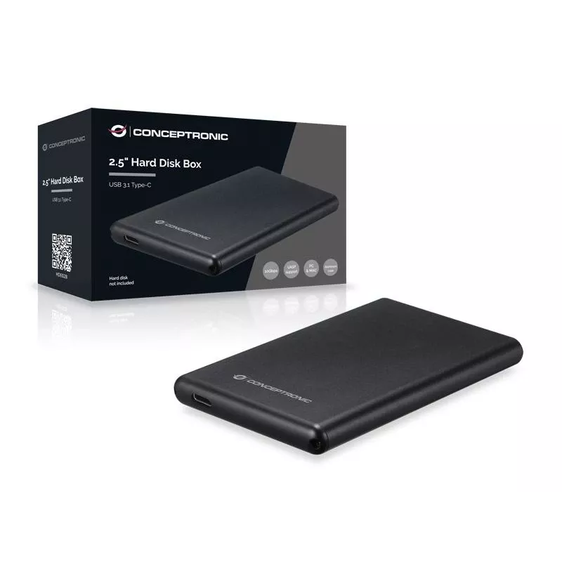 HDD korpusas Conceptronic 2.5 col. standžiojo disko dėžutė USB 3.1 Type-C