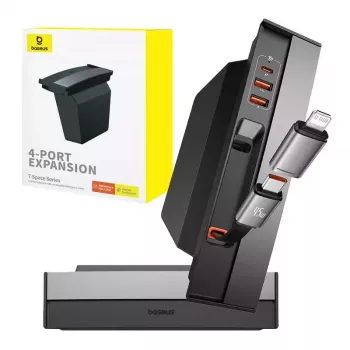 Baseus Hub T-Space USB Type-C Hub 45W Power Delivery 1m kabelis