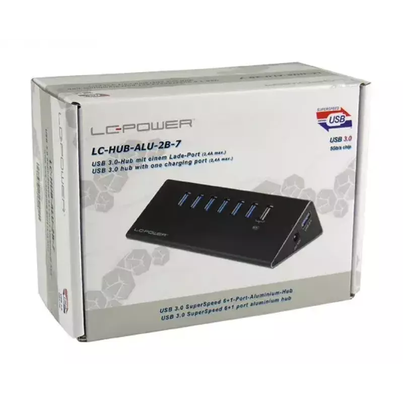 USB šakotuvas LC-Power LC-HUB-ALU-2B-7