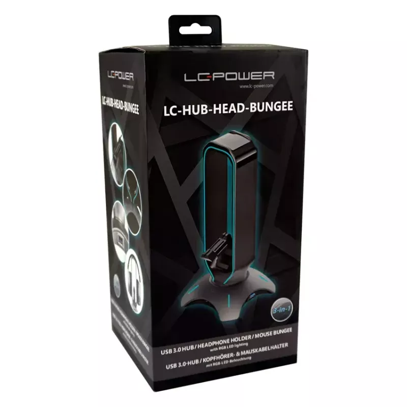 Ausinių laikiklis LC-Power LC-HUB-HEAD-BUNGEE