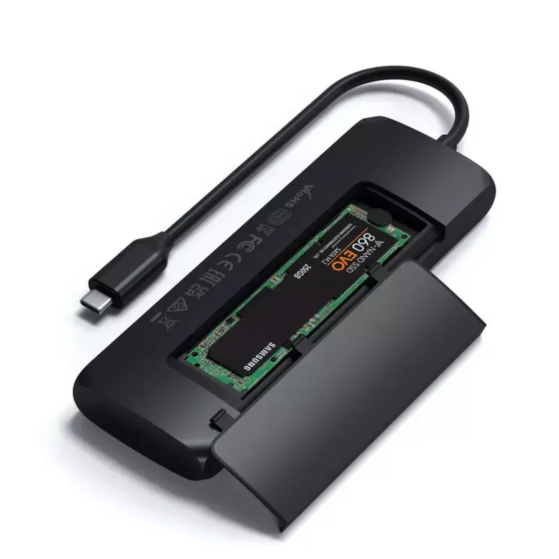 Nešiojamųjų kompiuterių dokas Satechi ST-UCHSEK laidinis USB 3.2 Gen 2 Type-A juodas