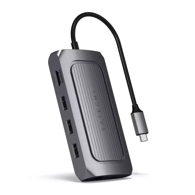 Laptop Dock Satechi ST-U4MA3M USB Type-C Pilka 100W Power Delivery