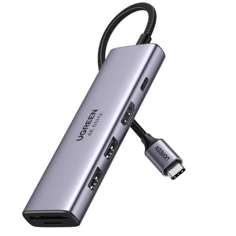 Ugreen 6-in-1 USB-C Hub USB Type-C Sidabrinė