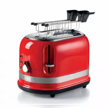 Ariete 149 skrudintuvas su žnyplėmis 2 riekelėms duonos – automatinis išmetimas – atitirpinimas – 6 skrudinimo lygiai – 800 W – Modern Line – raudonas