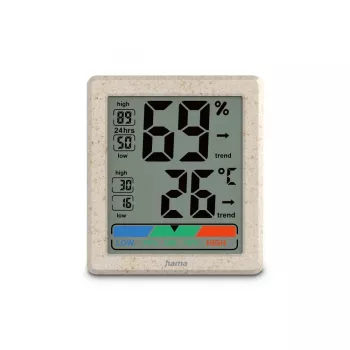Patalpų temperatūros ir drėgmės jutiklis Hama Ponza, laisvai pastatomas, AAA baterija