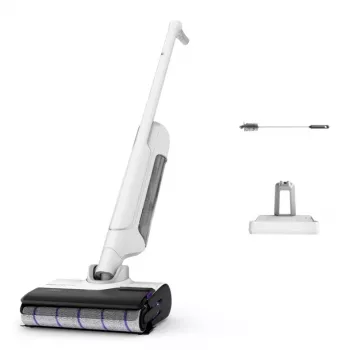 “Rowenta X Clean 10” 2-in-1 vertikalus dulkių siurblys, baterija, sausam ir šlapiam valymui, be maišelio, 200 W, sidabrinis, baltas