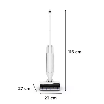 “Rowenta X Clean 10” 2-in-1 vertikalus dulkių siurblys, baterija, sausam ir šlapiam valymui, be maišelio, 200 W, sidabrinis, baltas
